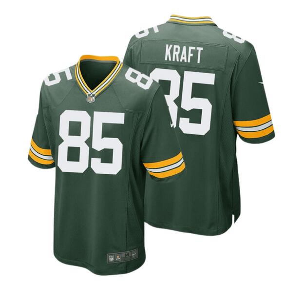 Men's Green Bay Packers #85 Tucker Kraft Green Football Stitched Game Jersey
